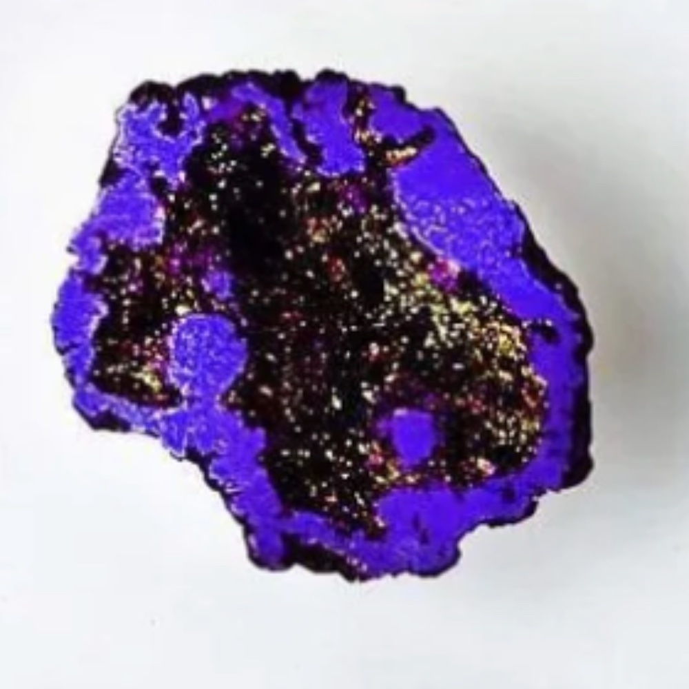 Aura Quartz Geode - 'Rainbow' Titanium Finish Geode in box by ROCK PARADISE